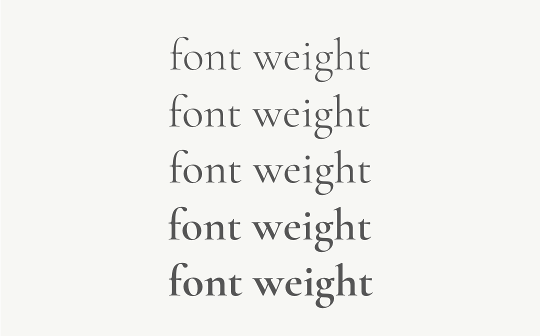 words at different font weights