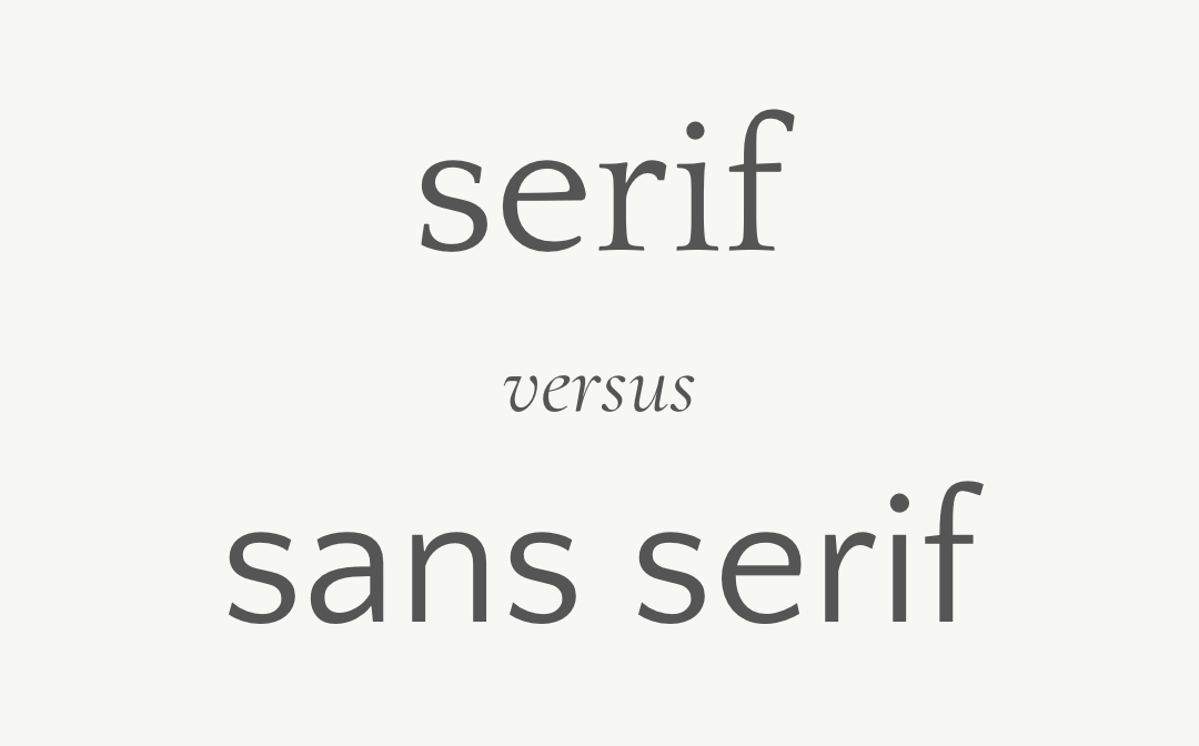 example of a serif versus a sans serif font