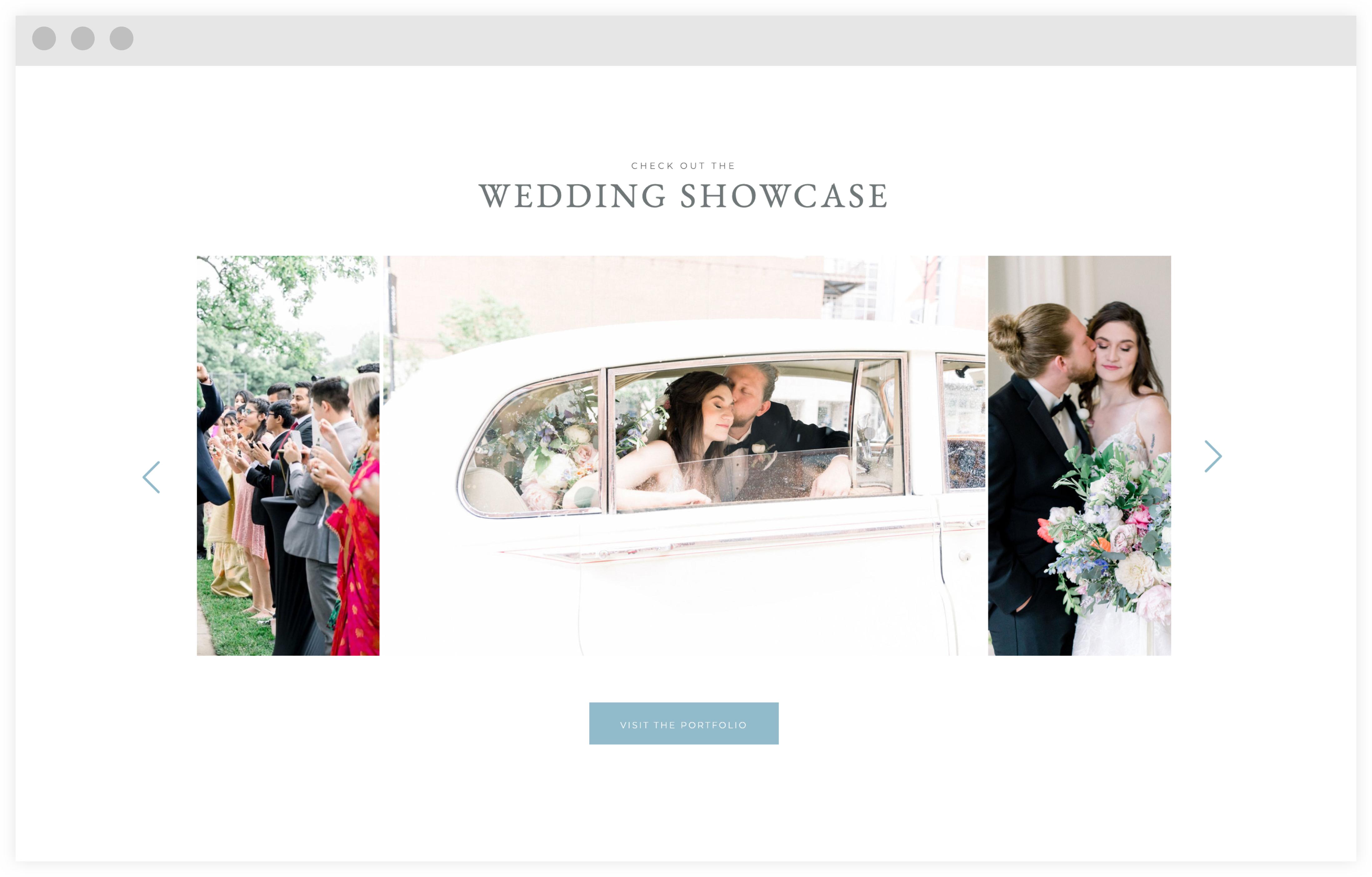 Wedding photographer portfolio page