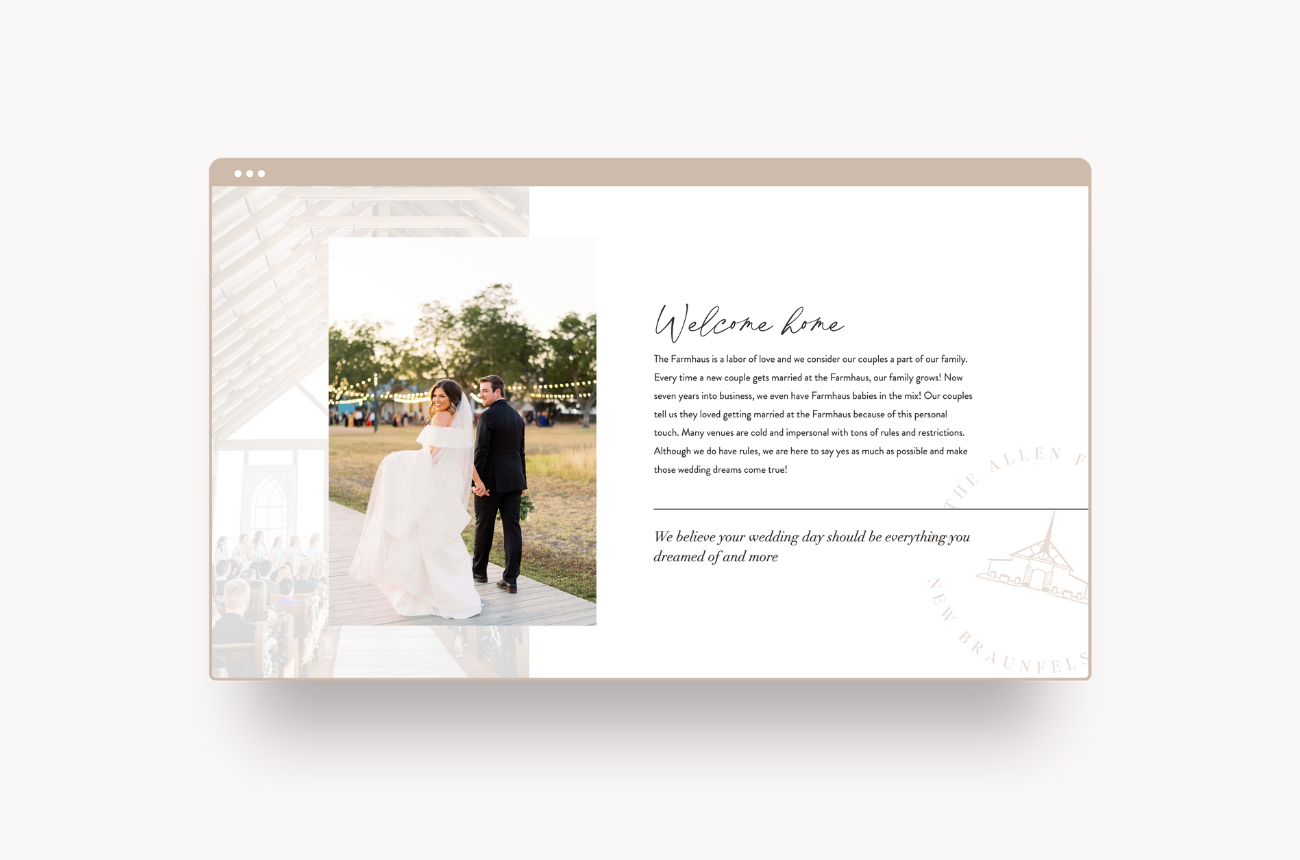 The Allen Farmhaus - Custom Brand Logo and Showit Web Website Design - Designer for Wedding Venues - Alex Collier Design - 4