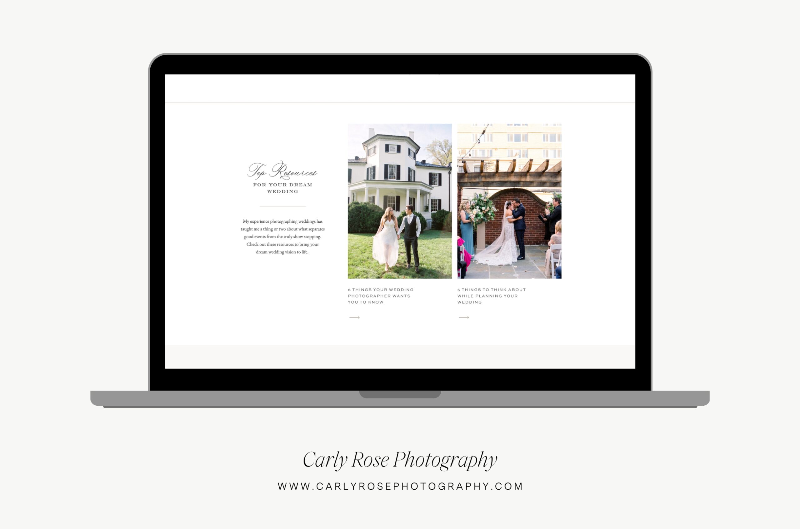 Carly Rose Photography home page