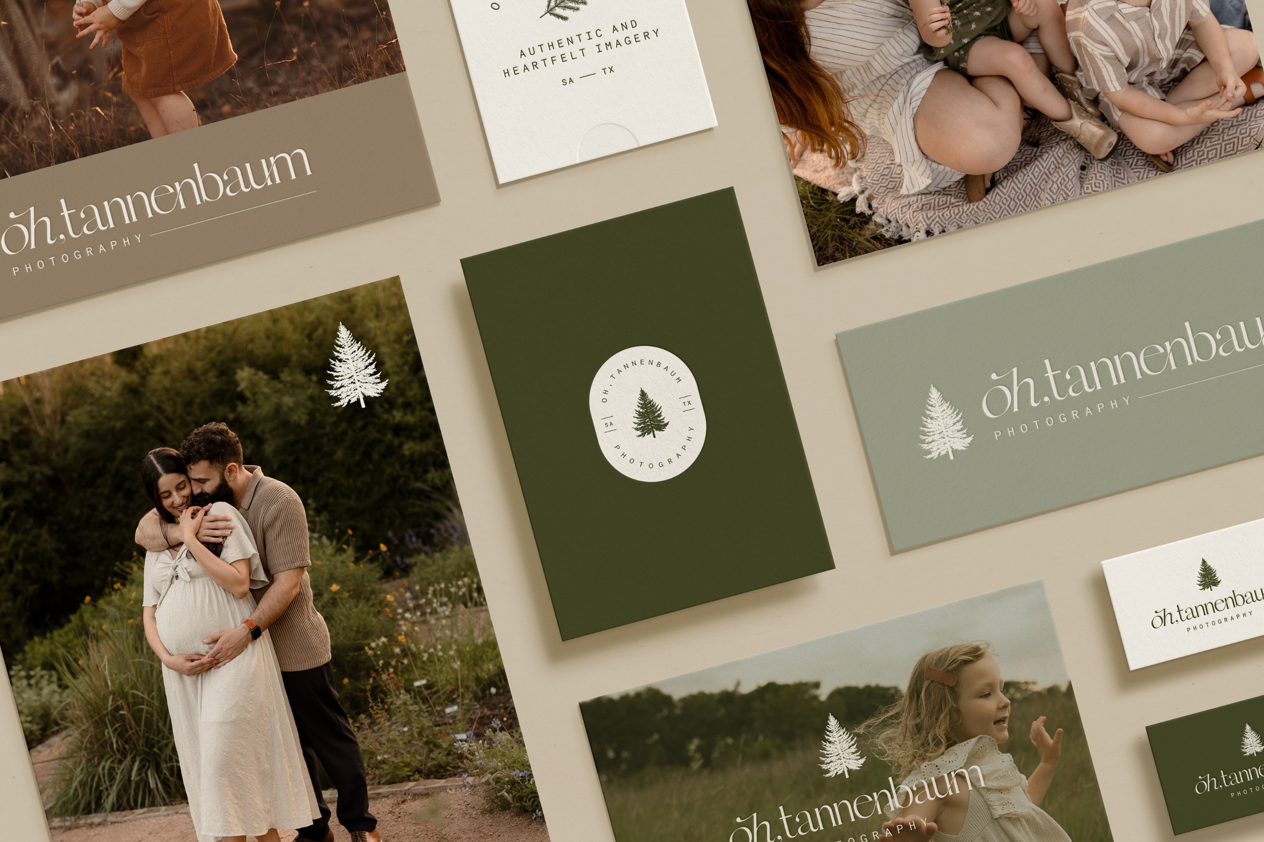 Oh, Tannenbaum Photography brand suite featuring primary logos and submarks