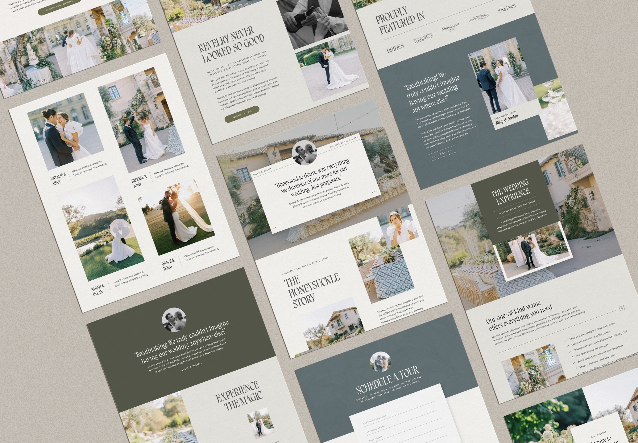 Honeysuckle House website template for wedding venues