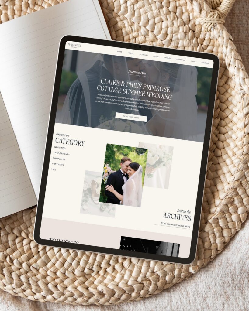 Marin Guta blog page on iPad