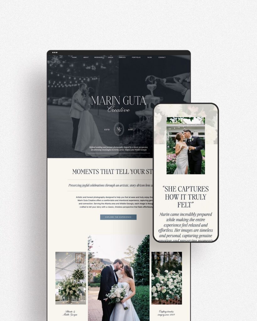 Marin Guta desktop and mobile website mockup